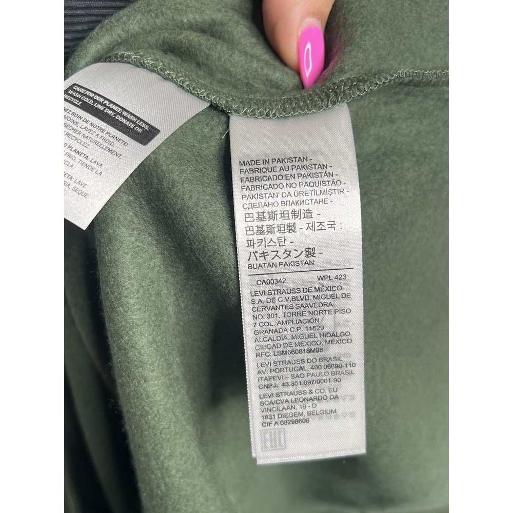 Levi's Men's Crewneck Fleece Long Sleeve Pullover Sweatshirt In Olive Green XL - Picture 7 of 9
